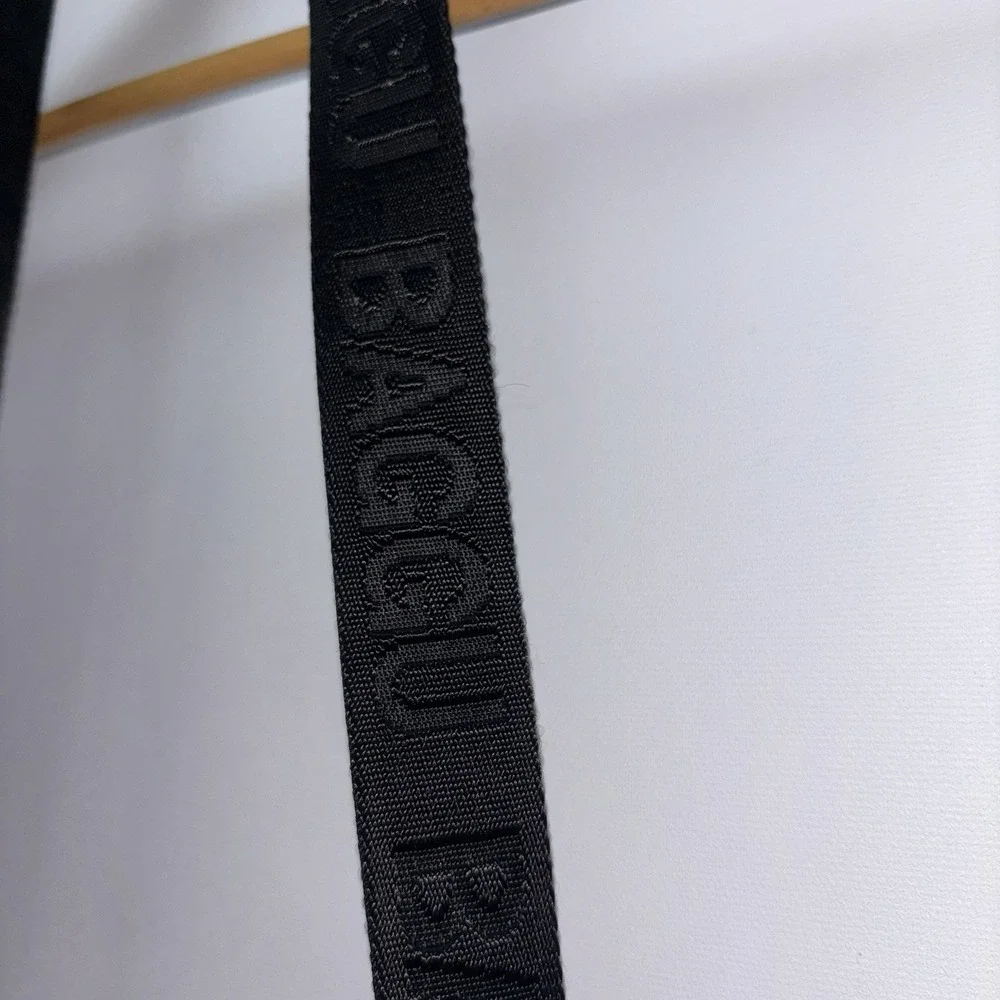 BAGGU Small Crescent Bag Red Nylon Crossbody Shoulder Bag Adjustable Strap Zip